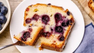 Blueberry bread with sour cream