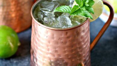 Moscow mule with bourbon