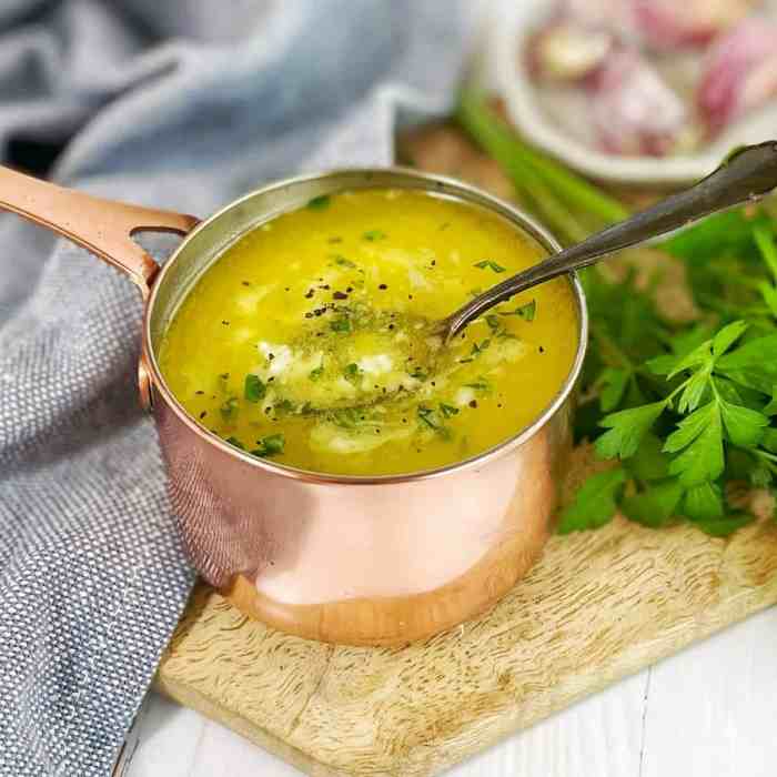 Creamy garlic and herb butter sauce