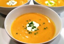 Roasted butternut squash cream soup with ginger