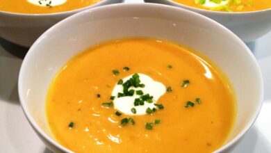 Roasted butternut squash cream soup with ginger