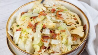 Haluski cabbage and noodles