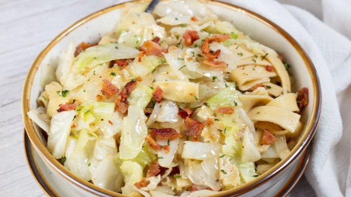 Haluski cabbage and noodles