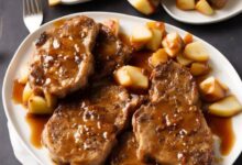 Caramel apple pork chops