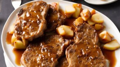 Caramel apple pork chops