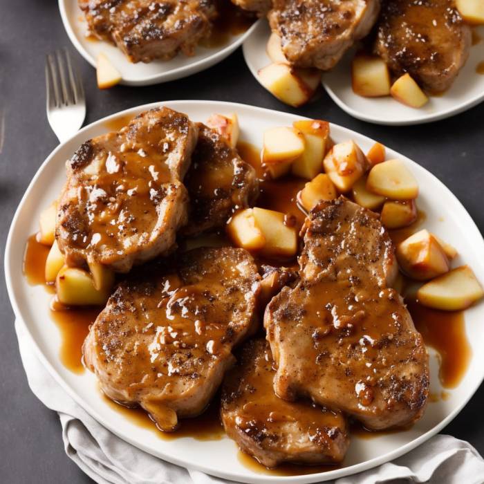 Caramel apple pork chops