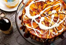 Caramel apple upside down cake