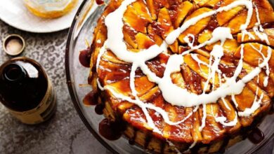 Caramel apple upside down cake