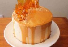 Butterscotch cake with caramel icing