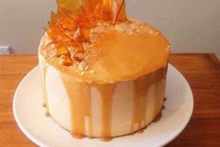 Butterscotch cake with caramel icing