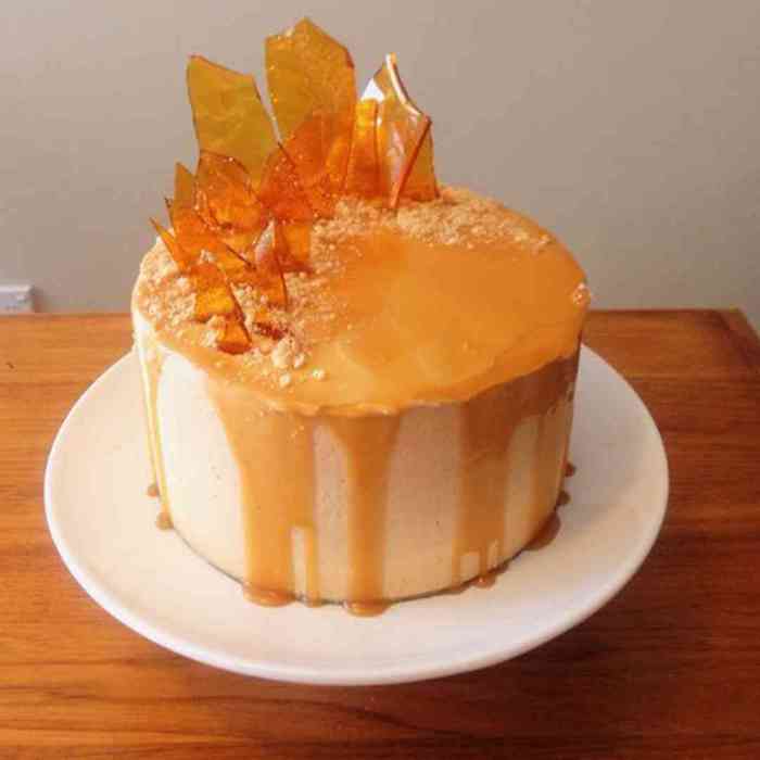 Butterscotch cake with caramel icing