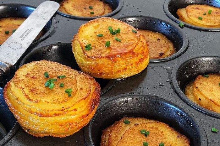 Muffin tin potatoes gratin