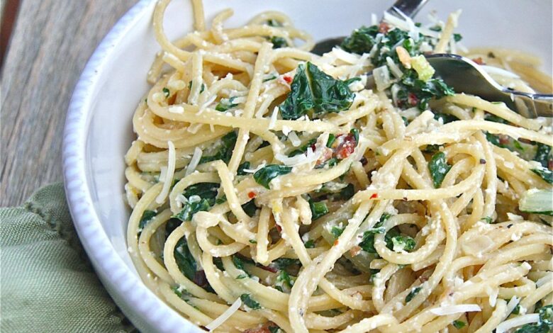 Pasta with swiss chard