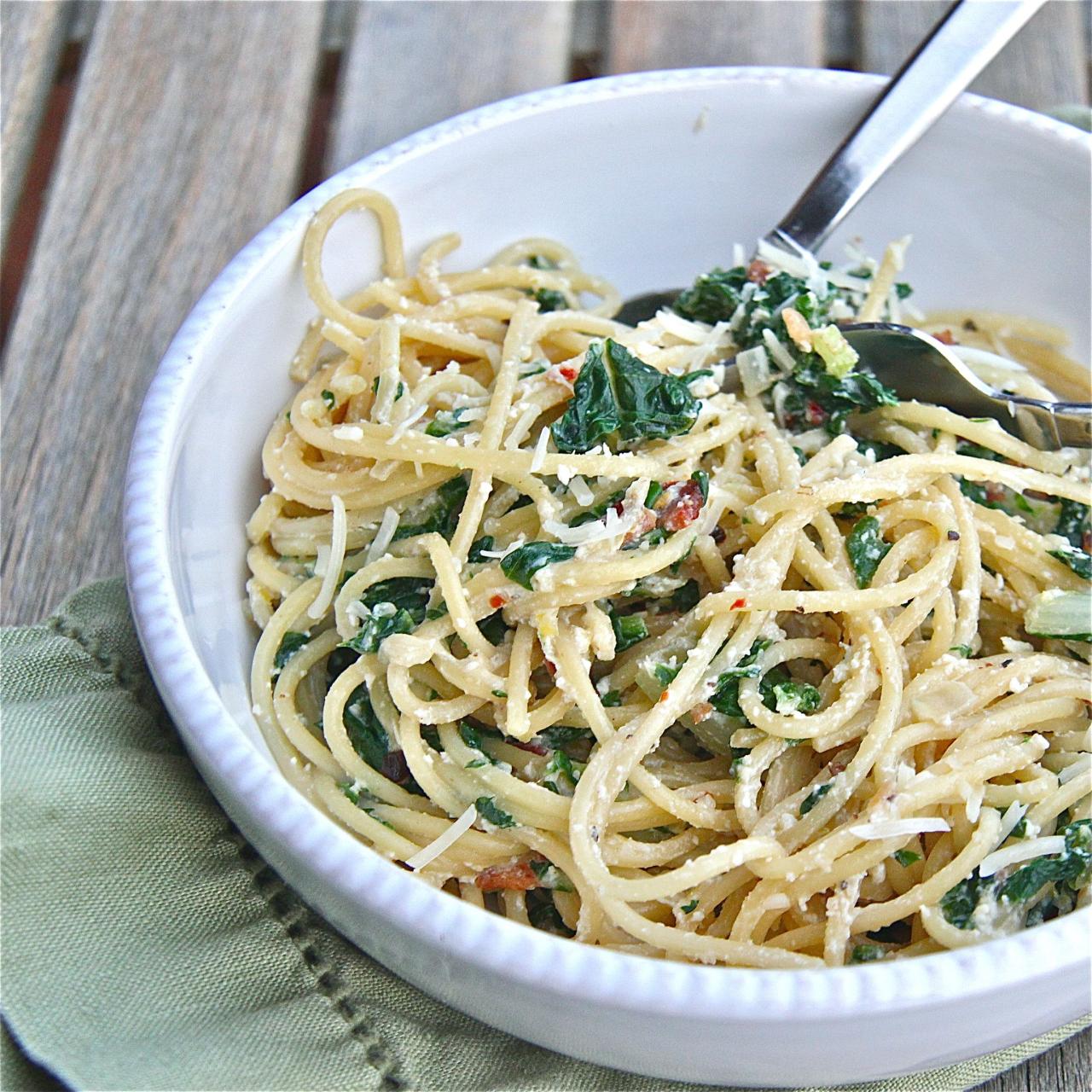 Pasta with swiss chard