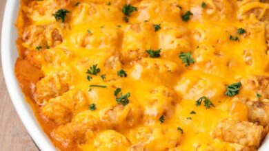 Cheeseburger casserole with tater tots