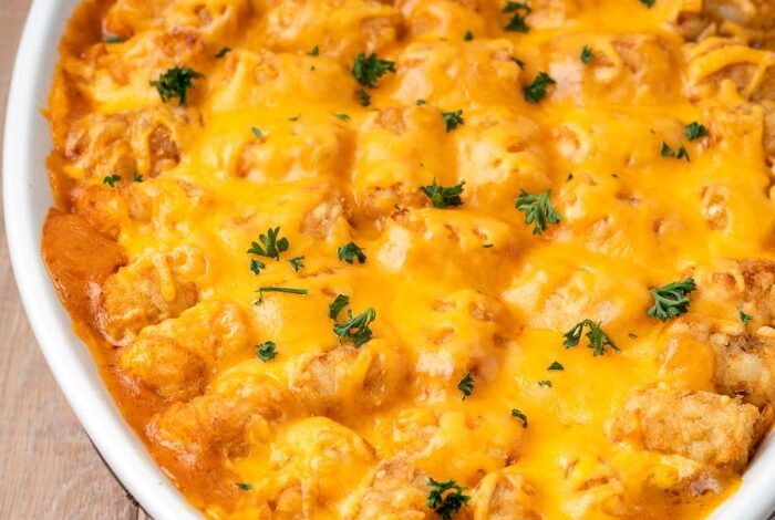 Cheeseburger casserole with tater tots