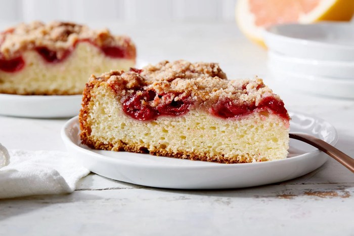 Almond rhubarb coffee cake