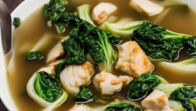 Chinese chicken soup with bok choy