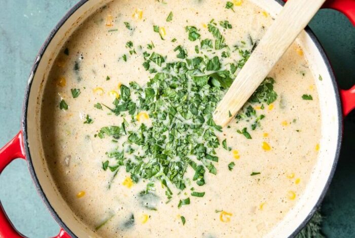 Poblano chicken cheese soup