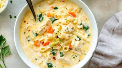 Creamy chorizo and chicken soup