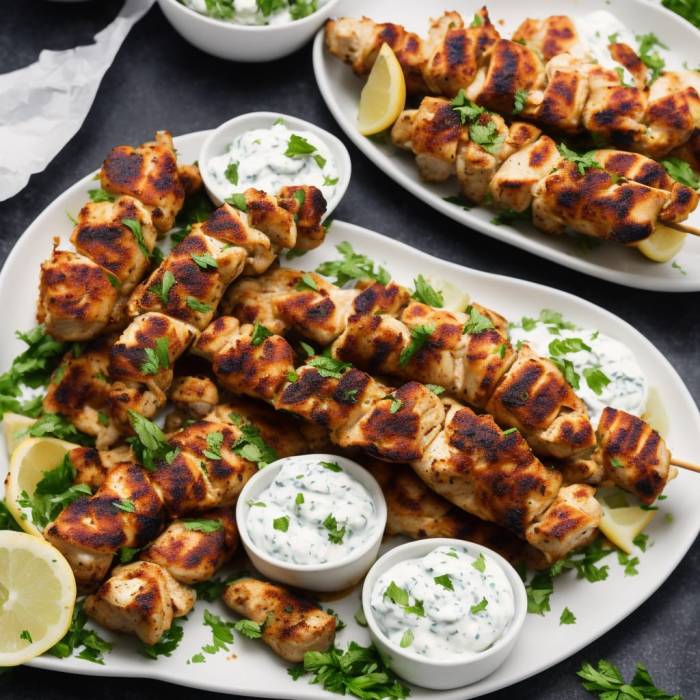 Souvlaki pitas tzatziki