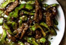 Bitter melon and black bean sauce beef