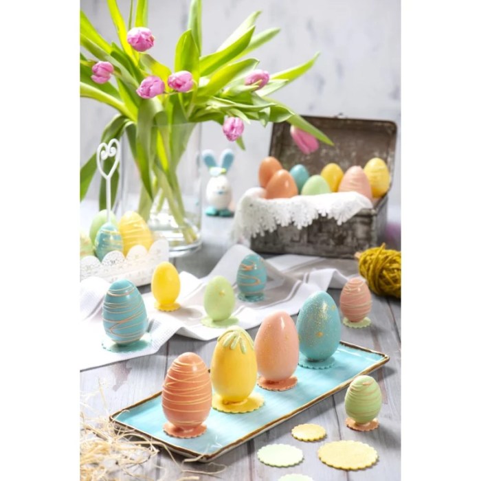 Easter chocolate eggs made with a mold