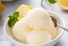 Limoncello lemon sorbet with or without mint