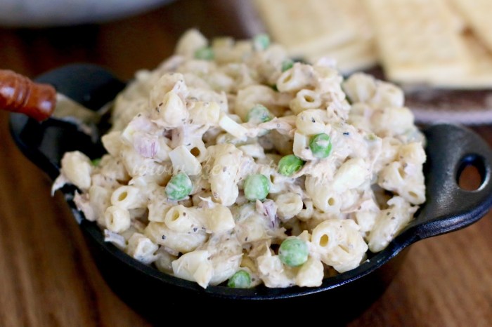 Cold macaroni and tuna salad