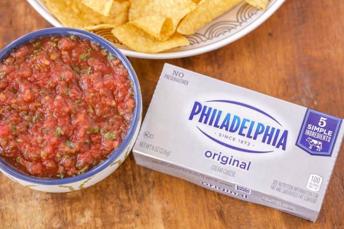 Cream cheese salsa dip