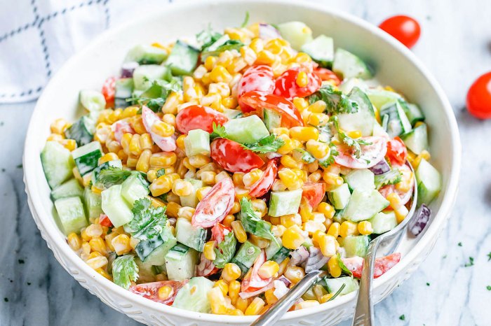 Corn salad with creamy italian dressing