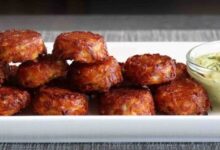 Crispy no fry potato pancake poppers