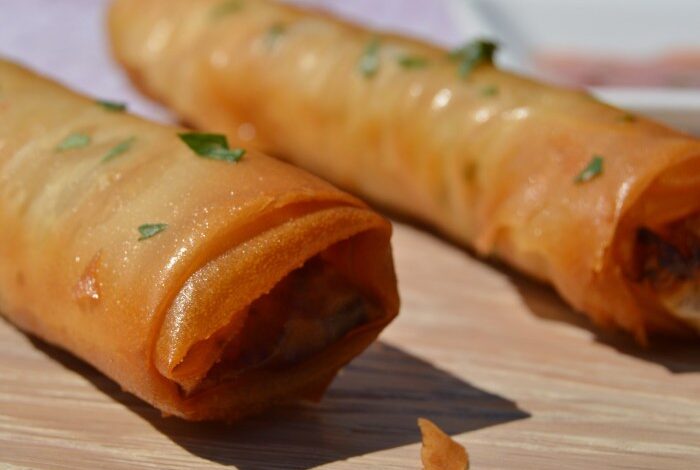 Spicy crab spring rolls