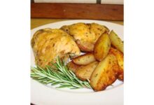 Crispy rosemary chicken and fries