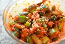 Spicy korean red pepper cucumbers