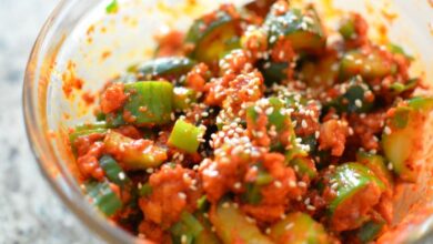 Spicy korean red pepper cucumbers