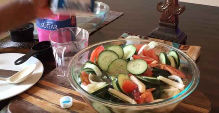 Grandmas cucumber and onion salad