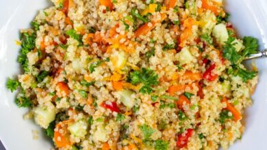 Quinoa veggie salad with zesty vinaigrette