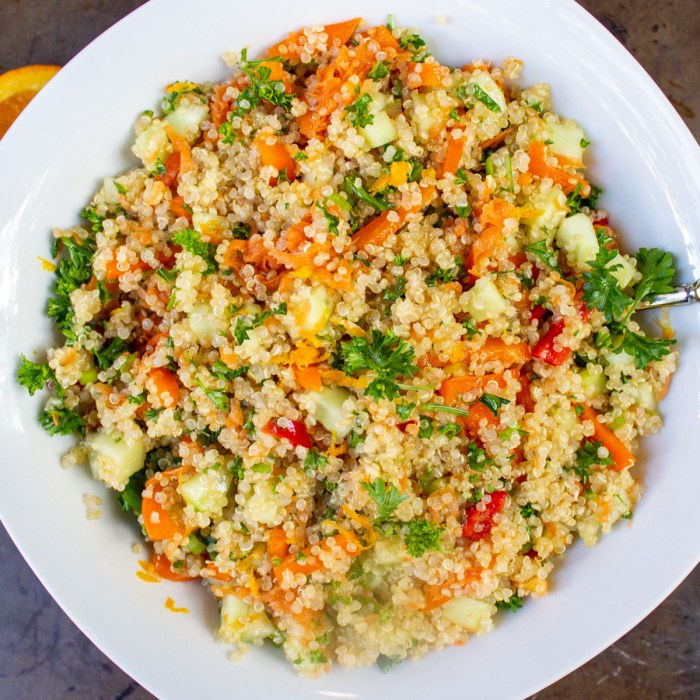 Quinoa veggie salad with zesty vinaigrette