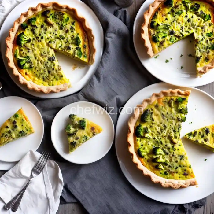 Easy broccoli and ham quiche