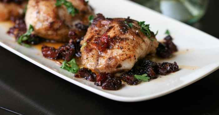 Seared monkfish with balsamic and sun dried tomatoes