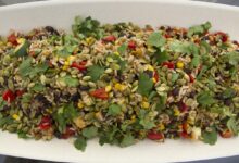 Mexican bean and rice salad