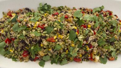 Mexican bean and rice salad