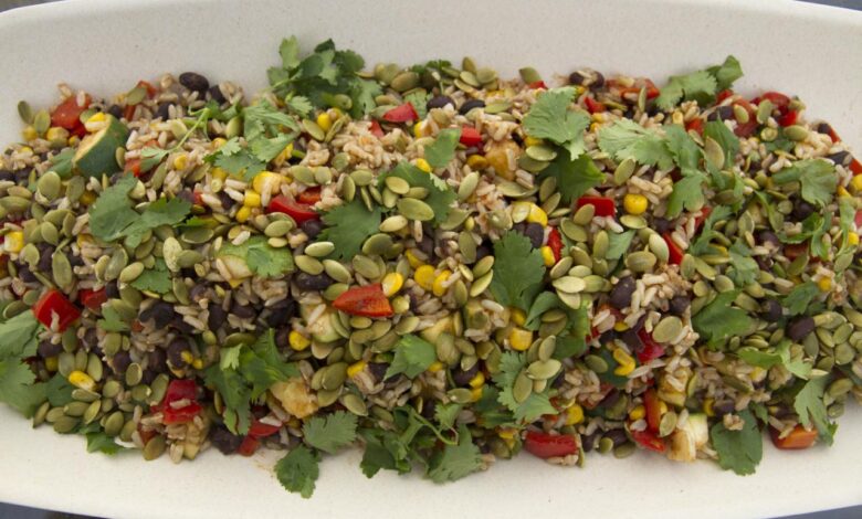 Mexican bean and rice salad