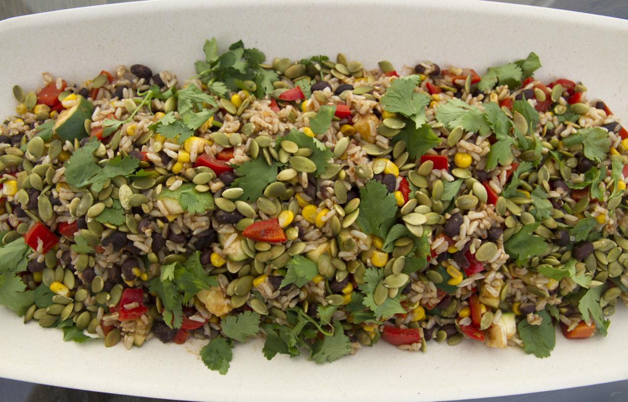 Mexican bean and rice salad