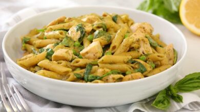 Pesto chicken penne casserole