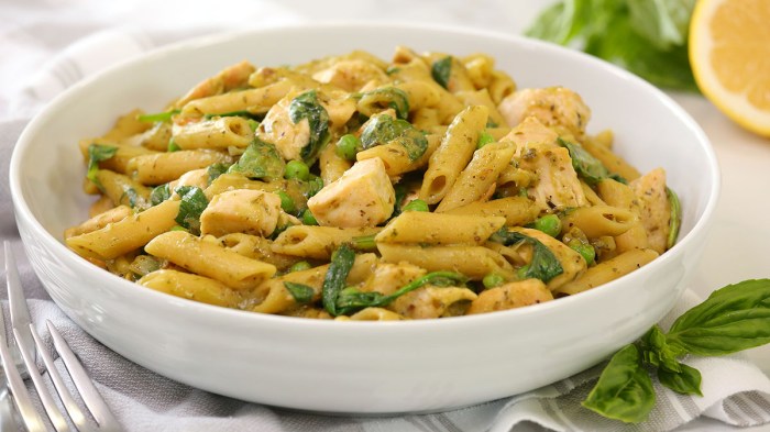 Pesto chicken penne casserole