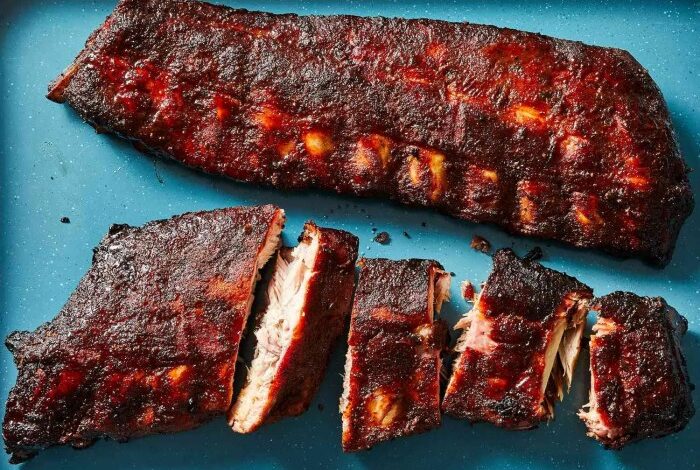 Sweet smoked pork ribs