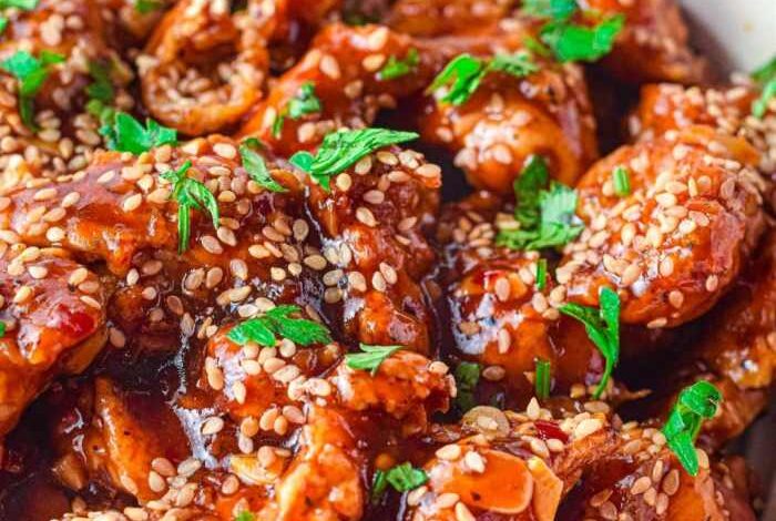 Air fryer sesame chicken thighs