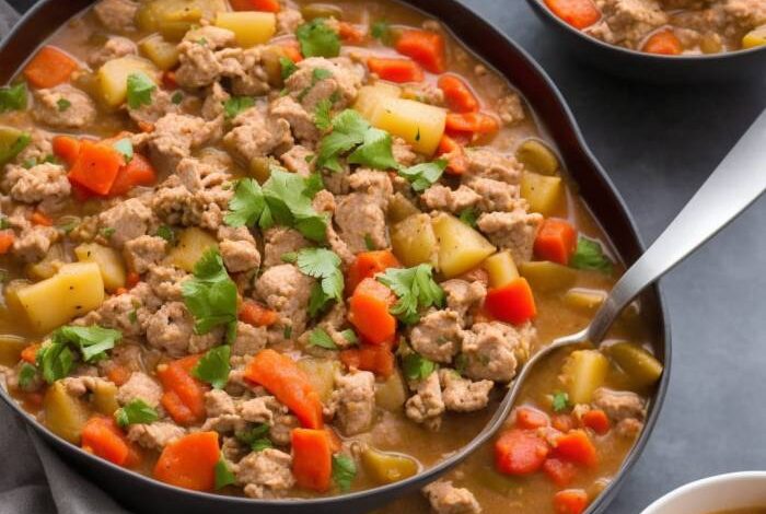 Easy ground turkey stew